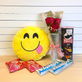 Cheerful Treats Gift with Rose Bouquet & Chocolates JNK-6256