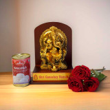 Ganesh Statue with Roses & Rasgulla JNK-6274