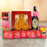 Fortune Statue, Delight Sips & Snacks Gift Hamper BPL-857
