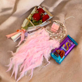 Lovely Dreamcatcher Valentine Gift Set with Roses, Candle & Chocolate BPL-863