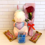 Heartfelt Romantic Gift Hamper with Plush, Chocolate & Candle SK-1577