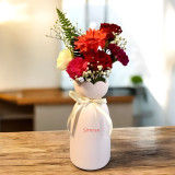 Blooming Joy: Ceramic Pot with Flowers