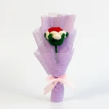 Crochet Red & White Rose Bouquet