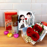 Romantic Roses & Chocolate Gift Hamper with Photo Frame BPL-880