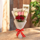 Chic Earrings & Fresh Roses Bouquet BPL-889