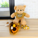 Everlasting Crochet Roses with Teddy Bear & Chocolates BPL-904