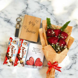 Chocolate, Roses & Personalized Keepsake Hamper SPM-528