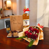 Captain Morgan Celebration Hamper with Roses & Keepsake SPM-530
