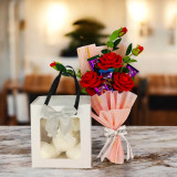 Adorable Teddy with Artificial Roses & Chocolate Bouquet SPM-547