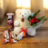 Plush Teddy with Chocolates & Roses Bouquet BPL-929