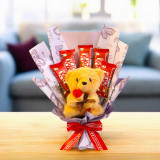 Cute Teddy Keychain & KitKat Bouquet BPL-933