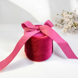 Pink Velvet Jewelry Box with Decorative Ribbon BOX-42