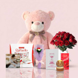Romantic 4-Day Valentine Hamper – Teddy, Chocolate, Rose & Personalized Gifts SPM-578