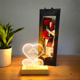Special Romantic Gift Set for Couples with LED Lamp, Wine & Roses SK-1747