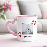 You & Me Personalized Photo Mug with Heart-Shaped Handle SPM-606