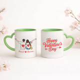 Happy Valentine’s Day Personalized Couple Name Heart Handle Mug SPM-621