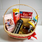 Premium Wine, Snacks & Style Gift Basket For Him BPL-964
