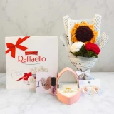 Sweet Romance Hamper with Jewellery, Perfume, Crochet Flowers Bouquet, & Love Card SK-1801