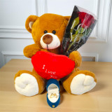 Romantic Teddy, Rose & Ring Gift Set For Her