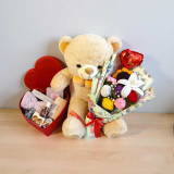 Teddy with Crochet Bouquet & Accessories for Her JNK-6496