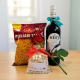 Savory & Sweet Delight Snack Gift Set With Red Wine SK-1855