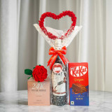 Premium Valentine's Gift with Red Wine, Perfume & Chocolate for Her JNK-6506