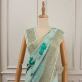 Pastel Green Printed Chiffon Saree SR-1380