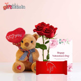 Valentine’s Day Roses, Teddy & Chocolate Combo SPM-663