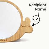 Happy Birthday Personalized Fish-Shaped Wooden Mirror SPM-665