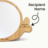 Love Looks Like You Personalized Wooden Fish Shaped Mirror SPM-668