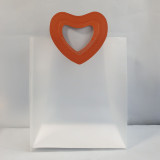 Frosted Transparent Carry Bag with Brown Heart Handle (2-5 Items)