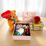 Romantic Teddy & Wine Gift Set with Chocolates & Jewellery SK-1916