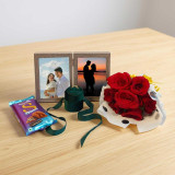 Personalised Frame, Rose Bouquet & Jewellery Gift Set For Her SK-1925