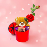 Sweet Love Teddy: Rose & Chocolate Romance Gift Box