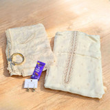 Unstitched Georgette Kurta Set with Accessories & Chocolate for Her JNK-6638