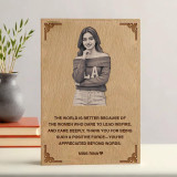 Personalized Large Wooden Plaque Board with Photo & Message Engraved