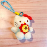 Hello Kitty Blue Strap, Keychain & Red Bow 5.5"