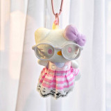 Pink Kitty with White Sunglass Keyring 5.5-inch VT-1368
