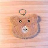 Teddy Bear Face Dark Pink Keychain 3.5-Inch VT-1383