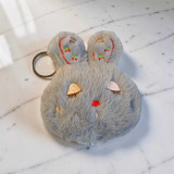 Bunny Grey Face Keychain 4.5- Inch VT-1387