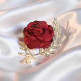 Elegant Floral Brooch Saree Pin Adorned with Pearl & Rhinestone STP-83