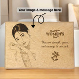 Personalized Women’s Day Wooden Photo Plaque with Short Message (Medium) SPM-692