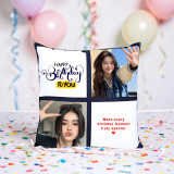Personalized Birthday 4-Print Cushion with Message & Photo Print SPM-702