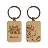 Laser-Engraved Wooden Keyring with Recipient Name SK-2055