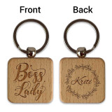 Boss Lady Personalized Wooden Keyring with Name SK-2058