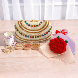 Fashion Clutch, Crochet Rose, Beauty & Aromatic Gift Set For Her BPL-1061