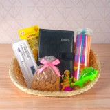 Blessed Stationery Essentials & Snacks Gift Basket for Kids BPL-1093