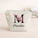 Floral M Alphabet Printed Organizer Pouch DKG-67