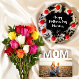 Exclusive Moms Gift Personalized Photo Frame with Cake and Roses Sk-2192