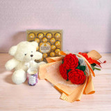 Luxury Gift Hamper with Teddy Bear, Scented Candle & Crochet R4 SK-2203